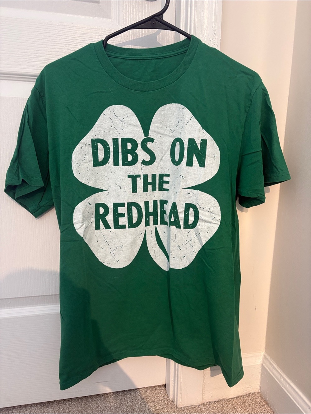 Men's Green Graphic Tee - Dibs On The Redhead
